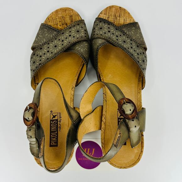 Pikolinos Women's Vigo Laurel Leather Wedge Sandals W3R-1613 Size 40/ 9-9.5 US - Picture 9 of 12